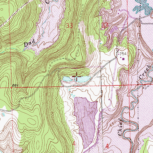 Topographic Map of Oknoname 113002 Dam, OK