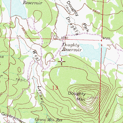 Topographic Map of Brockman Reservoirs, CO