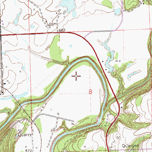 Topographic Map of Oknoname 113005 Dam, OK