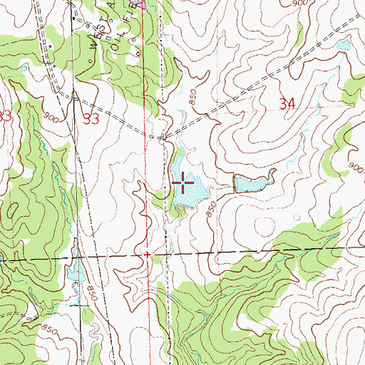 Topographic Map of Oknoname 113068 Reservoir, OK