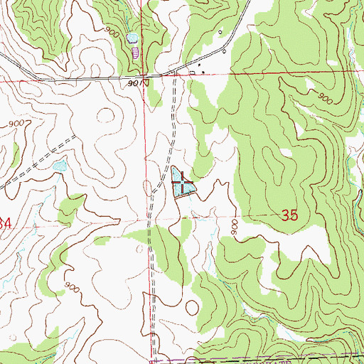 Topographic Map of Oknoname 113070 Dam, OK