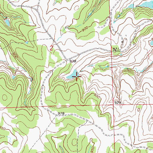 Topographic Map of Oknoname 113022 Dam, OK