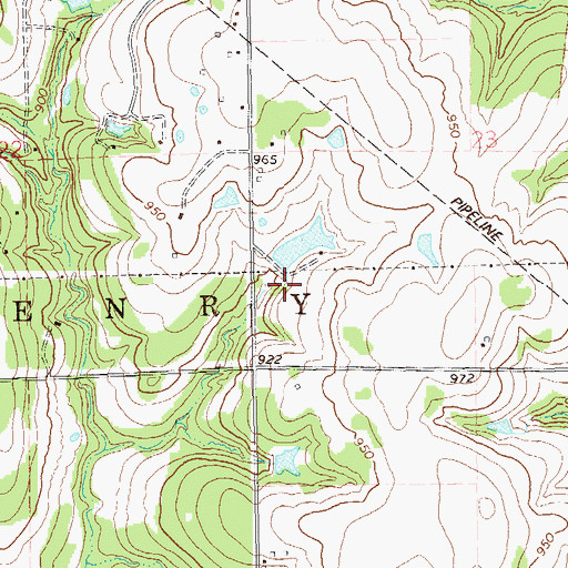 Topographic Map of Oknoname 11908 Dam, OK