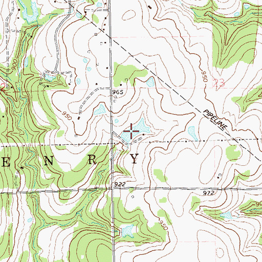 Topographic Map of Oknoname 11908 Reservoir, OK