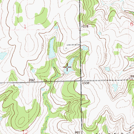 Topographic Map of Oknoname 11911 Reservoir, OK