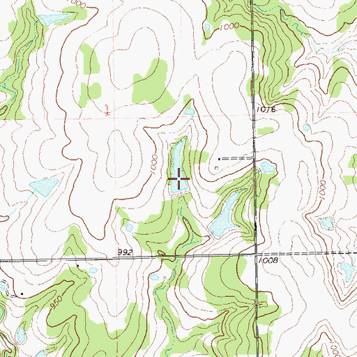 Topographic Map of Oknoname 11910 Dam, OK