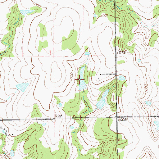 Topographic Map of Oknoname 11910 Reservoir, OK