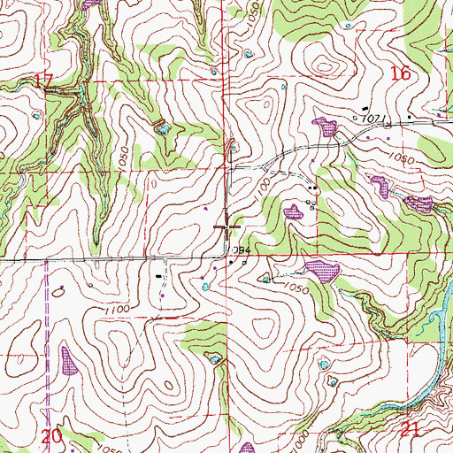 Topographic Map of Oknoname 11904 Reservoir, OK