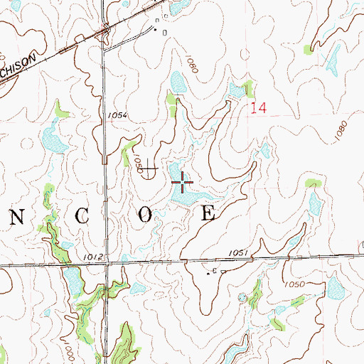 Topographic Map of Oknoname 11903 Reservoir, OK