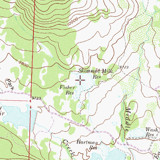 Topographic Map of Skimmed Milk Reservoir, CO