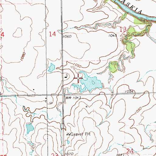 Topographic Map of Oknoname 071002 Dam, OK