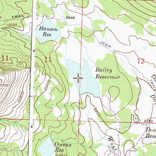 Topographic Map of Bailey Reservoir, CO