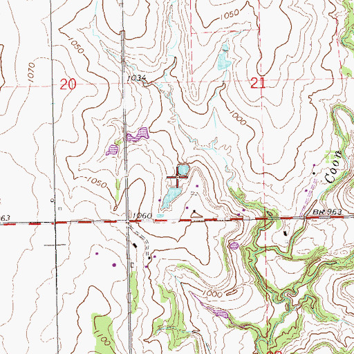 Topographic Map of Oknoname 071021 Dam, OK