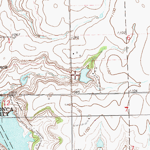 Topographic Map of Oknoname 071026 Dam, OK