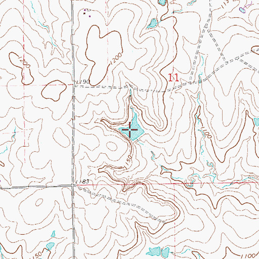 Topographic Map of Oknoname 071030 Reservoir, OK