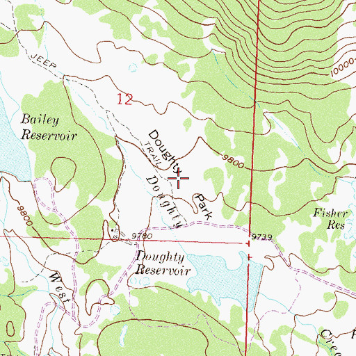 Topographic Map of Doughty Park, CO