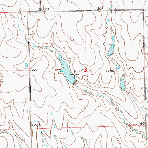 Topographic Map of Oknoname 071036 Dam, OK