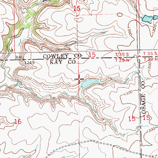 Topographic Map of Oknoname 071037 Dam, OK