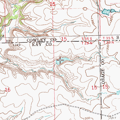 Topographic Map of Oknoname 071037 Reservoir, OK
