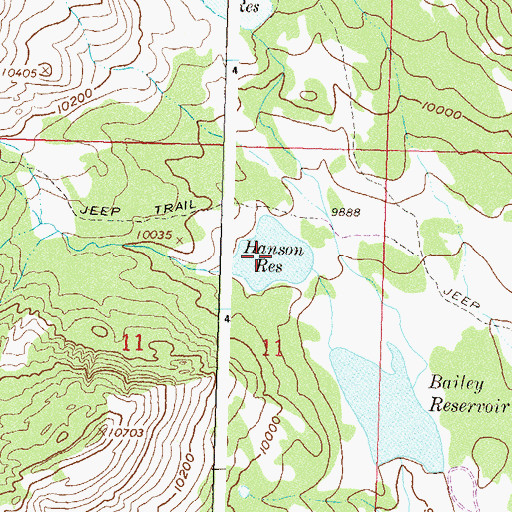 Topographic Map of Hanson Reservoir, CO