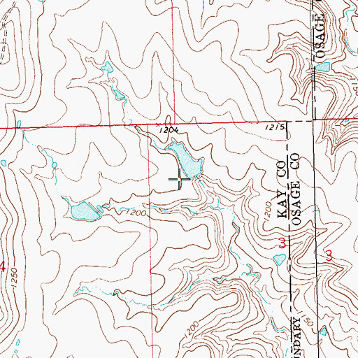 Topographic Map of Oknoname 071040 Dam, OK