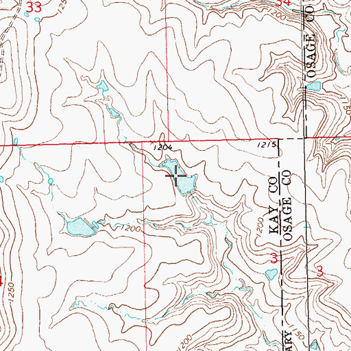 Topographic Map of Oknoname 071040 Reservoir, OK
