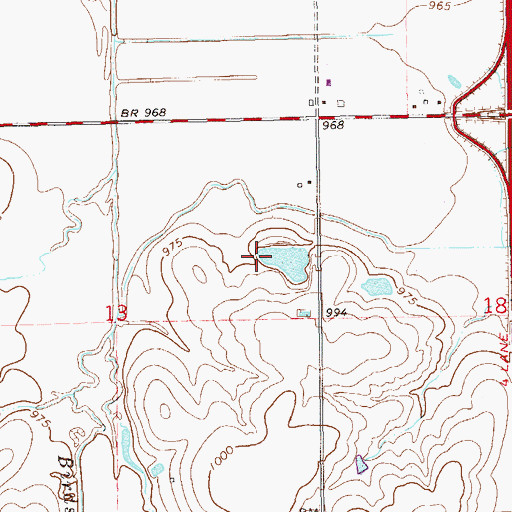 Topographic Map of Oknoname 071013 Dam, OK