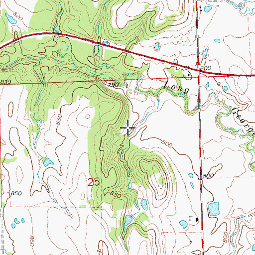 Topographic Map of Ralph Steele Reservoir, OK