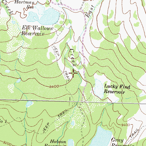 Topographic Map of Middle Creek, CO