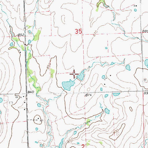 Topographic Map of Eric Acker Reservoir, OK