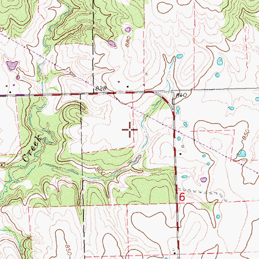 Topographic Map of L J Shepard Dam, OK