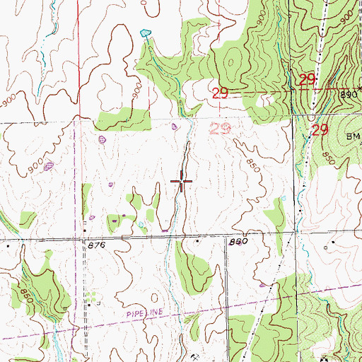 Topographic Map of Earl Boyd Dam, OK