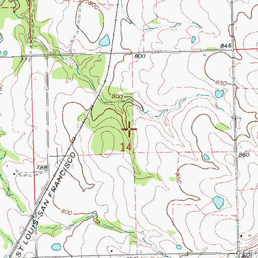 Topographic Map of Maynard Richmond Reservoir, OK