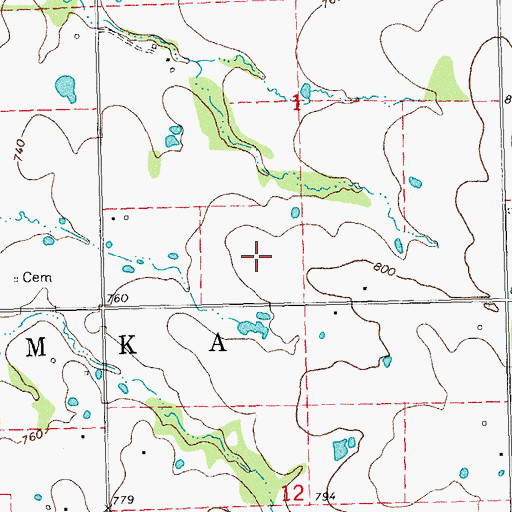 Topographic Map of George Smith Dam, OK