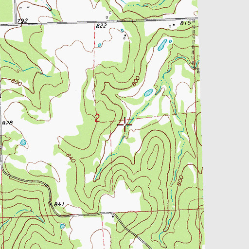 Topographic Map of Ben Huffman Reservoir, OK