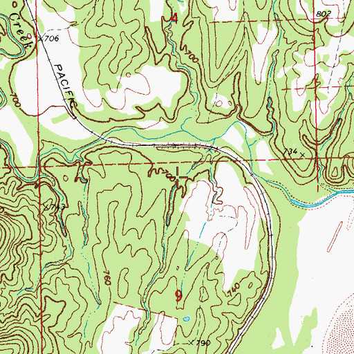 Topographic Map of Hack Black Junior Dam, OK