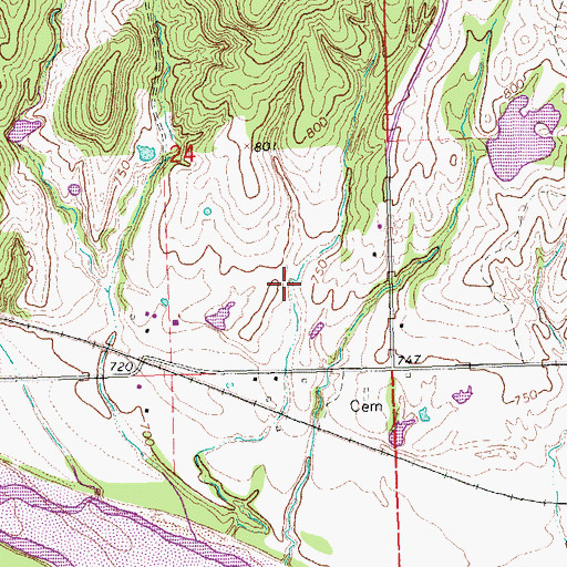 Topographic Map of Lindley Robertson Reservoir, OK