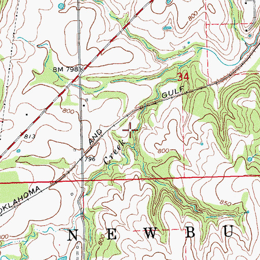 Topographic Map of Marvin Sells Reservoir, OK