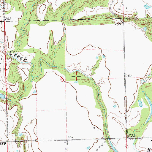 Topographic Map of Lynn Peters Dam, OK