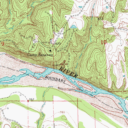 Topographic Map of Boy Scout Camp Dam, OK