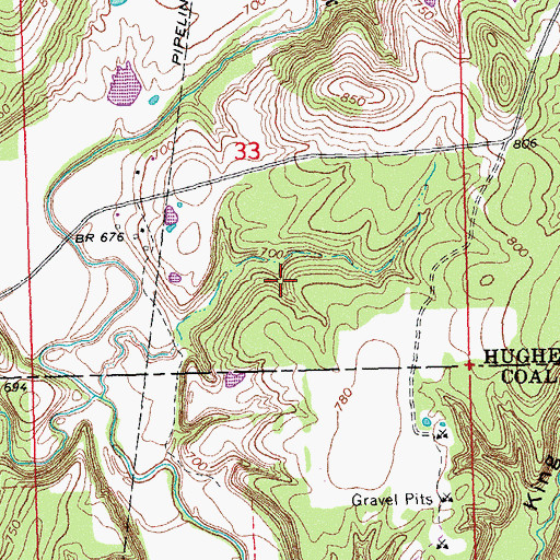 Topographic Map of Elmo Tipton Dam, OK