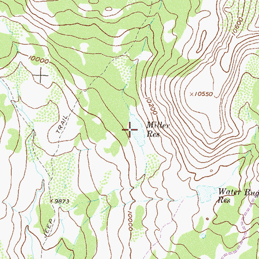 Topographic Map of Miller Reservoir, CO