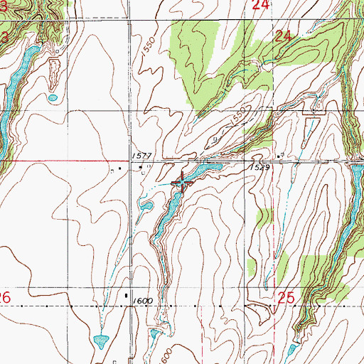 Topographic Map of Oknoname 015003 Dam, OK