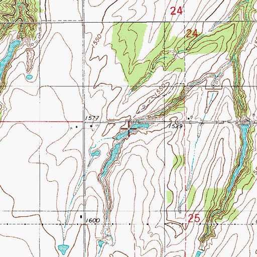 Topographic Map of Oknoname 015003 Reservoir, OK
