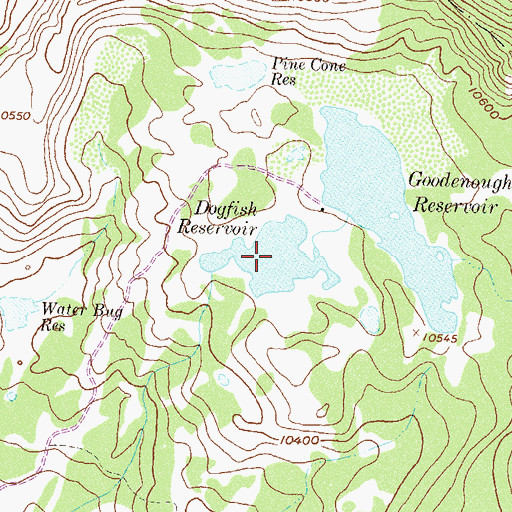 Topographic Map of Dogfish Reservoir, CO