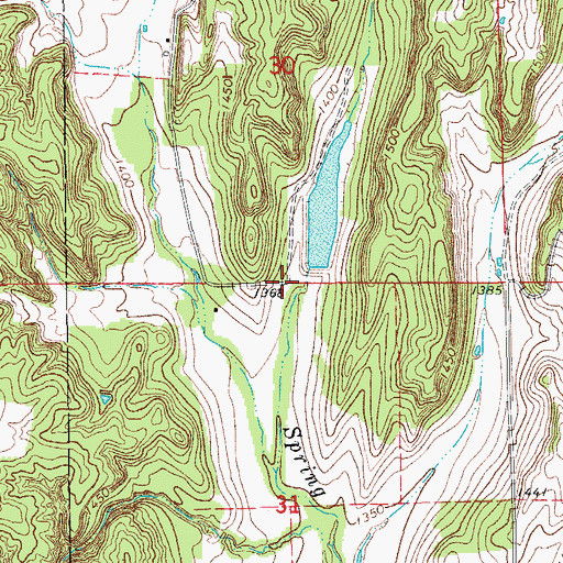 Topographic Map of Oknoname 015008 Dam, OK