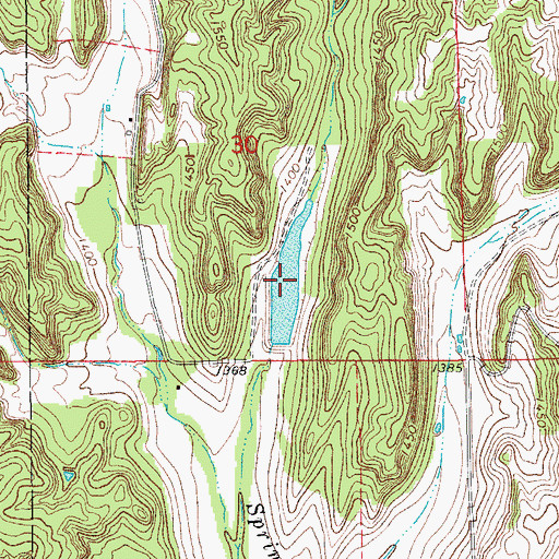 Topographic Map of Oknoname 015008 Reservoir, OK