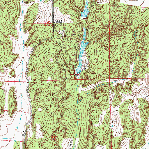 Topographic Map of Okmoname 015009 Dam, OK