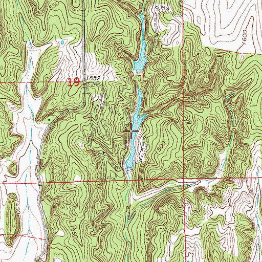 Topographic Map of Oknoname 015009 Reservoir, OK