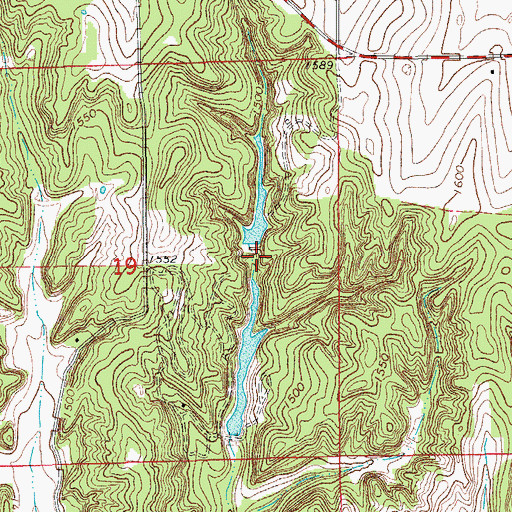 Topographic Map of Oknoname 015010 Dam, OK
